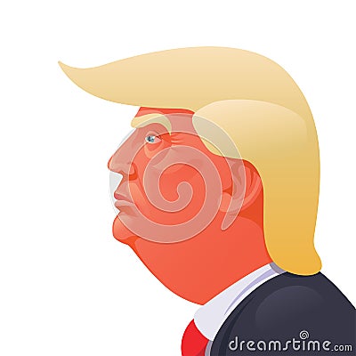 Ilustrative portrait of Donald Trumpp Vector Illustration