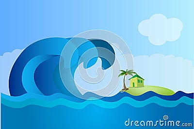 Illustration tsunami Vector Illustration