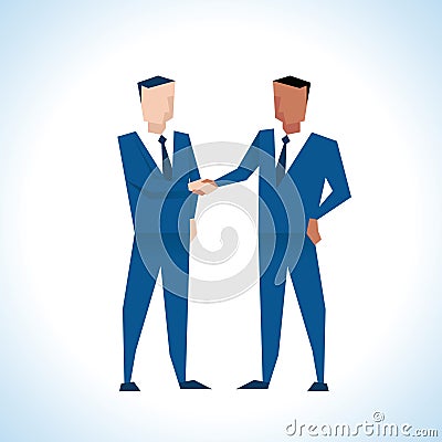 Illustration Of Two Businessmen Shaking Hands Vector Illustration