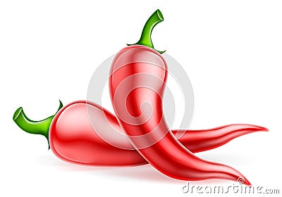 Red Chilli Peppers Illustration Vector Illustration