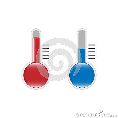 Illustration of the two thermometers over white Vector Illustration