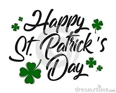 Typographic Saint Patrick`s Day greeting card Vector Illustration