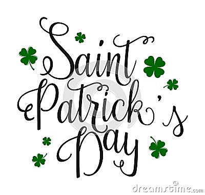 Typographic Saint Patrick`s Day greeting card Vector Illustration