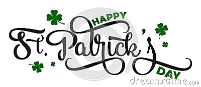 Typographic Saint Patrick`s Day greeting card Vector Illustration