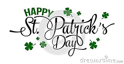 Typographic Saint Patrick`s Day greeting card Vector Illustration