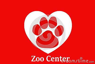 illustration of typographic wallpaper. Zoo center Cartoon Illustration