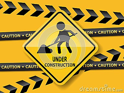 Under construction road sign work in progress Vector Illustration