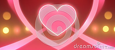 Illustration of valentine's day backdrop with hearts, warm colors. Copy space Stock Photo