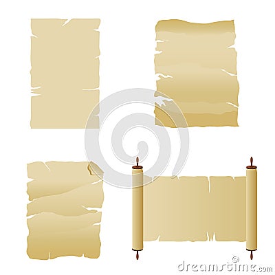 Parchments and Scroll Vector Illustration