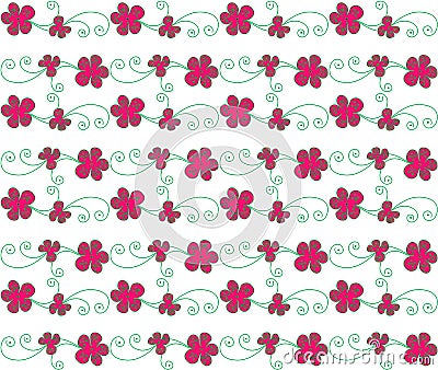 Floral Raw elements design in seamless pattern-Pink Stock Photo