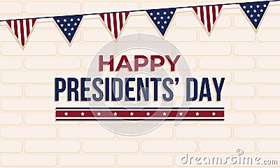 Illustration vector graphic of abstract brick wall background of presidents day. Vector Illustration
