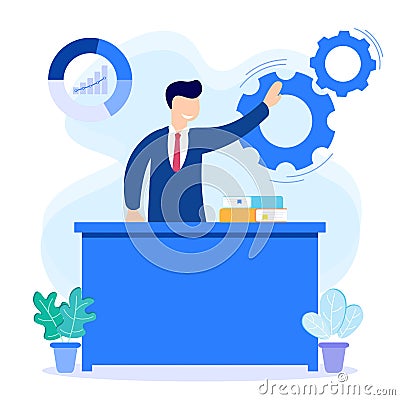 Illustration vector graphic cartoon character of company activity Cartoon Illustration