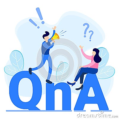 Illustration vector graphic cartoon character of question and answer Vector Illustration