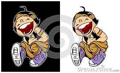 illustration vector graphic of cheerful wayang character Vector Illustration