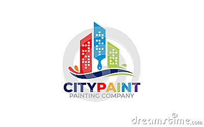 Illustration of graphic vector colors of professional paint company logo design template Vector Illustration