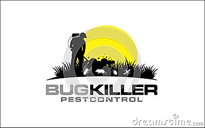 Illustration vector graphic of disinfection service and pest control logo design template-09 Vector Illustration