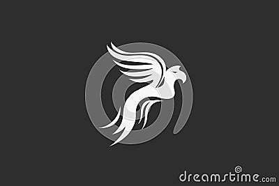 Eagle, phoenix flame logo Vector Illustration