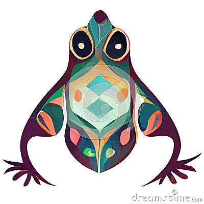 illustration vector graphic of frog in tribal style isolated on white Vector Illustration