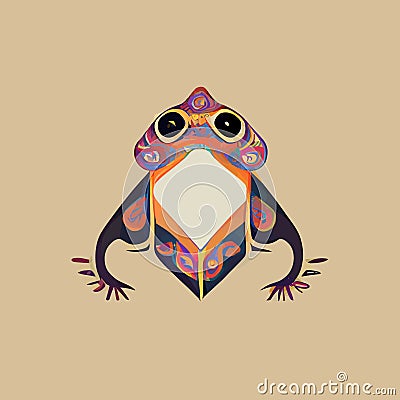 illustration vector graphic of ethnic frog in tribal style Vector Illustration