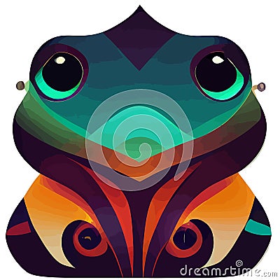 illustration vector graphic of frog in tribal style simple design Vector Illustration