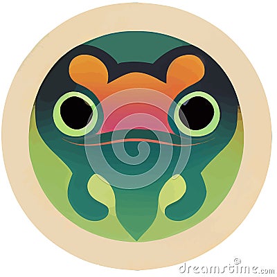 illustration vector graphic of frog isolated in in circle perfect for logo Vector Illustration