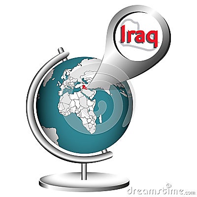 Illustration Vector Graphic Globe Iraq Vector Illustration