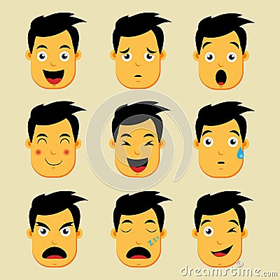 Illustration of vector graphic human expression set collection Vector Illustration