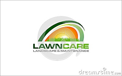 Illustration vector graphic of lawn care, landscape, grass concept logo design template Vector Illustration