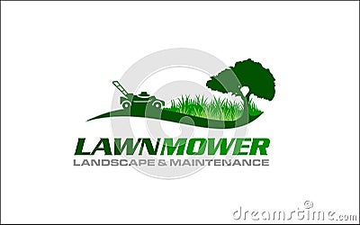 Illustration vector graphic of lawn care, landscape, grass concept logo design template-04 Vector Illustration
