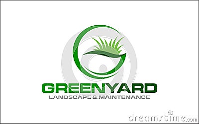 Illustration vector graphic of lawn care, landscape, grass concept logo design template-05 Vector Illustration