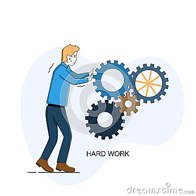 Illustration vector graphic people hardwork for web and poster Vector Illustration