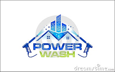 Illustration vector graphic of pressure power wash spray logo design template-05 Vector Illustration