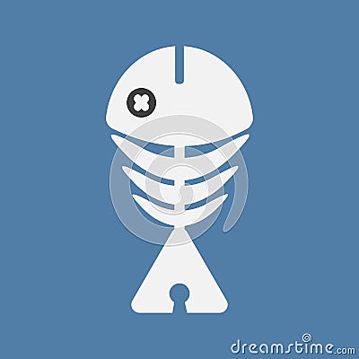 cute fishbone icon Vector Illustration