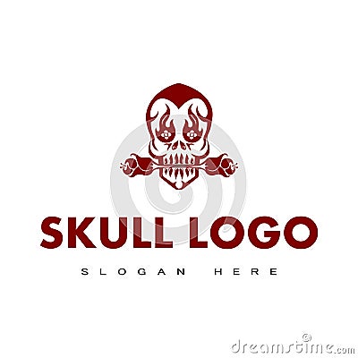 Illustration vector graphic skull logo Vector Illustration