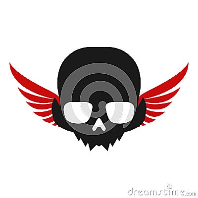 Illustration Vector Graphic of Skull Wing Logo Stock Photo