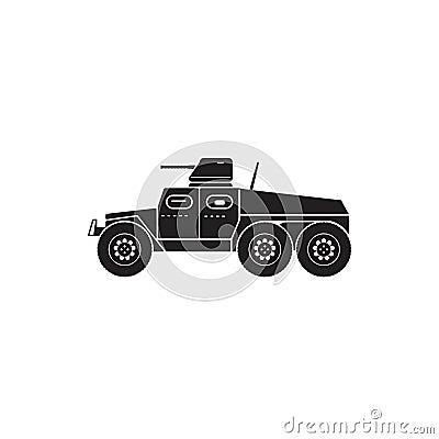 Illustration Vector graphic of war truck. Good for, perfect for military, army, vehicle, armored, transport gun etc. Vector Illustration