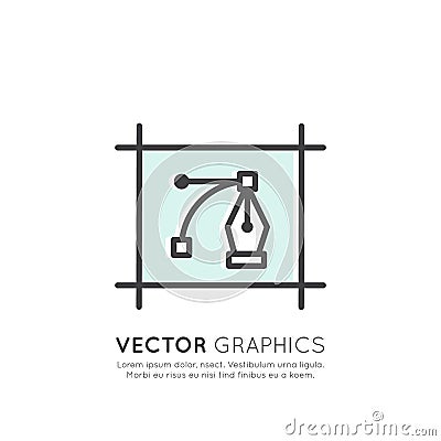 Illustration of Vector Graphics and Design Creation Process Stock Photo