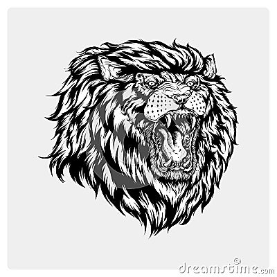 Illustration vector of head lion Vector Illustration