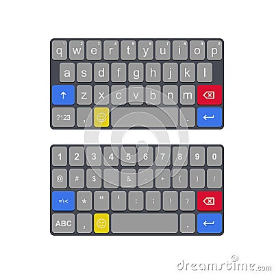 Illustration of vector from a virtual keyboard. Suitable for design elements of software, text input interfaces. Vector Illustration
