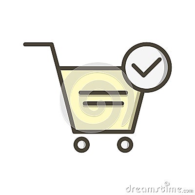 Illustration Verified Cart Items Icon For Personal And Commercial Use. Stock Photo