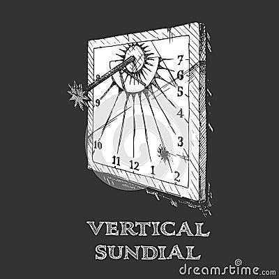 Illustration of vertical sundial Vector Illustration