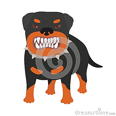 Illustration of a really vicious and evil looking dog. Vector Illustration