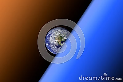 Illustration of the view of Earth from another planet Stock Photo