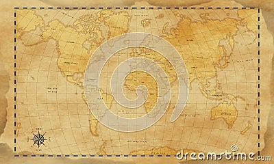 Vintage style world map background Stock Photo