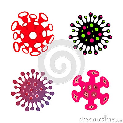 Illustration of virus bacteria or microorganisms vector set Vector Illustration