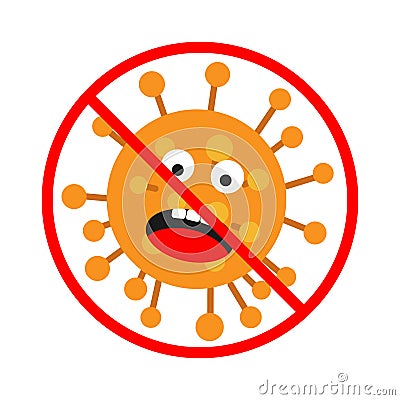 Illustration of virus is not permitted sign Vector Illustration