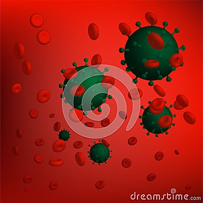 Illustration, viruses and bacteria attack the human immune system Stock Photo