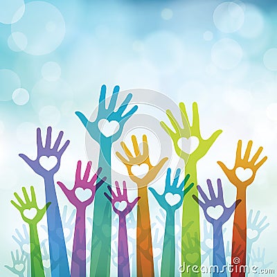 Volunteer hands Stock Photo