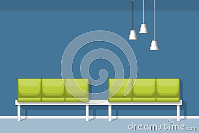 Illustration of a waiting room with chair Vector Illustration