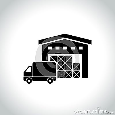 Warehouse icon on white background Vector Illustration